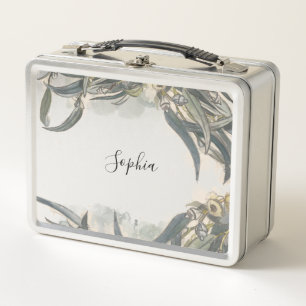 Lunch Box Aquarelle personnalisée Eucalyptus Verdure Feuille