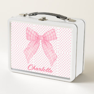 Lunch Box Aquarelle rose Pois rose En vichy Bow