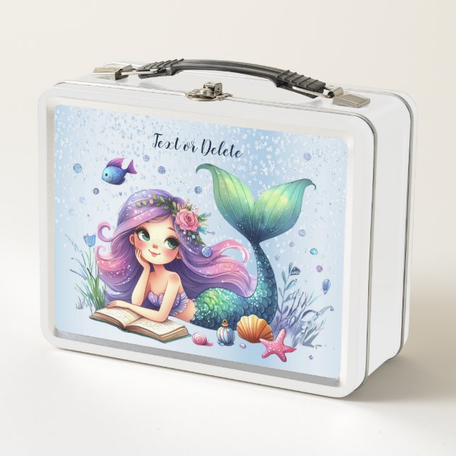 Lunch Box Aquarelle Sirène Mer Vie Mignonne Belle (Devant)