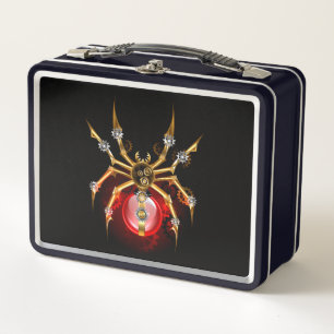 Lunch Box Araignée steampunk sur fond noir