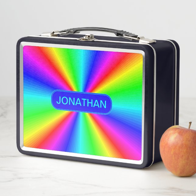 Lunch Box Arc-en-ciel brillant coloré Personnalisé (En situation)