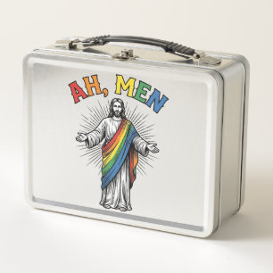 Lunch Box Arc-en-ciel religieux vintage Ah Men