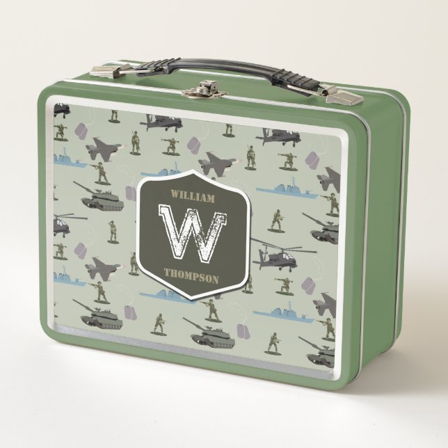 Lunch Box Army Military Camouflage Green Camo Pattern (Devant)