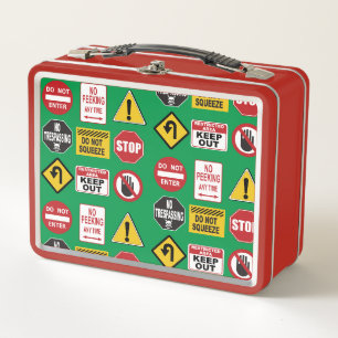 Lunch Box Arrêtez les panneaux routiers amusants N'entrez pa