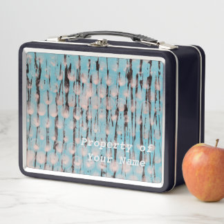 Lunch Box Art Abstrait bleu, blanc et noir
