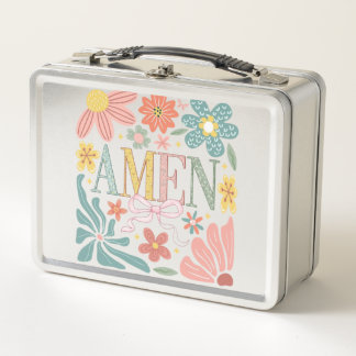 Lunch Box Art Floral Amen