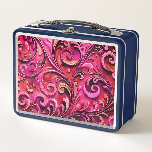 Lunch Box Art Nouveau floral design Rusty Rose (Devant)