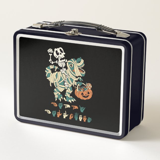 Lunch Box ASL Halloween II heureux - belle saison Éffrayante (Devant)