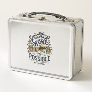 Lunch Box Avec Dieu Toutes Choses Sont Possibles Vintage Chr