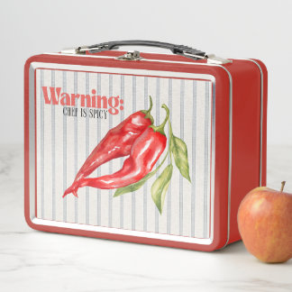 Lunch Box Avertissement Chef est Piment Rouge Cuisine d'Art