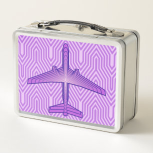 Lunch Box Avion Art déco, violet violet et lavande