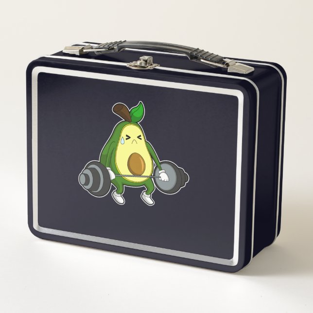 Lunch Box Avocado à Fitness avec Barbell (Devant)