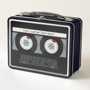 Lunch Box Bande Casette Retro texte personnalisé