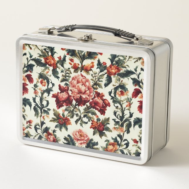 Lunch Box baroque italien. Fleurs et Feuilles chics (Devant)