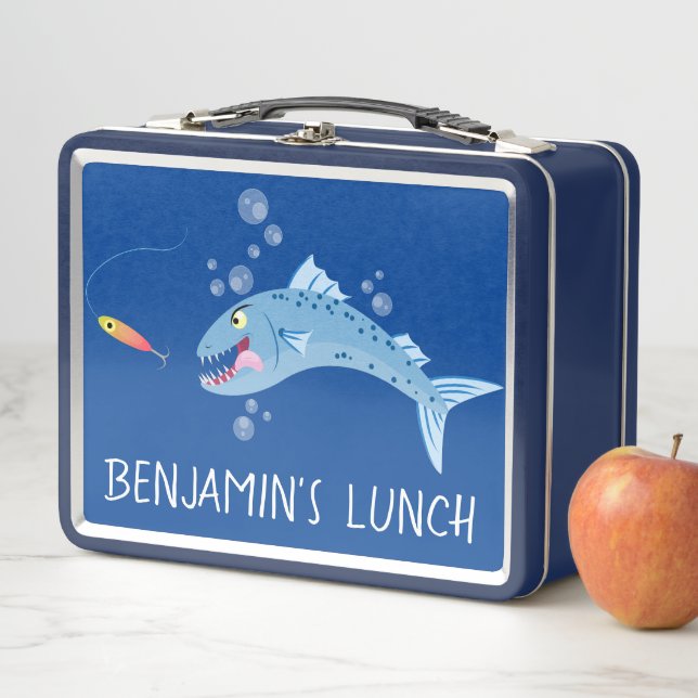 Lunch Box Barracuda, dessin animé de pêche affamé (En situation)