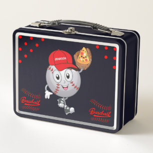 Lunch Box Baseball Heureux avec Pizza