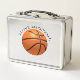 Lunch Box Basket en cuir orange et noir personnalisé