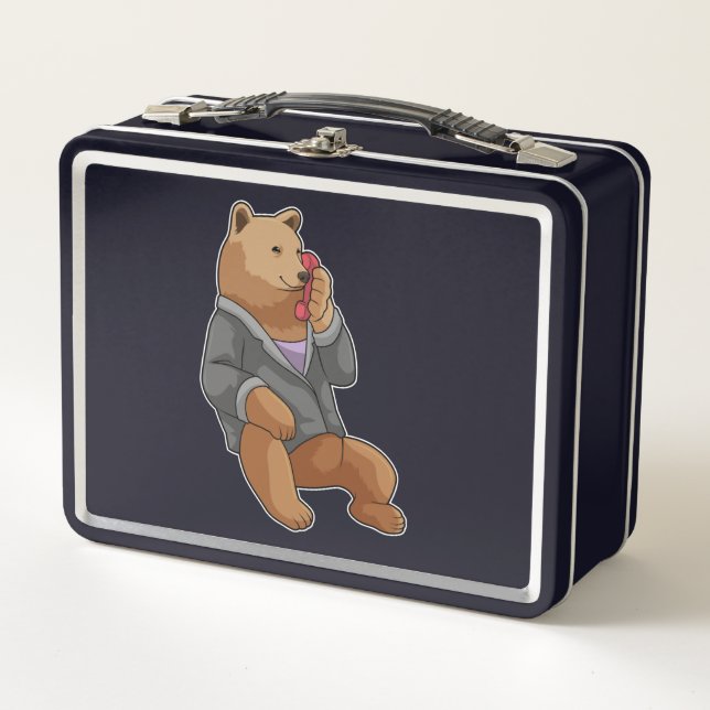 Lunch Box Bear as Secretary with Phone (Devant)