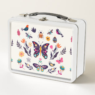 Lunch Box Beaux Oiseaux Et Papillons