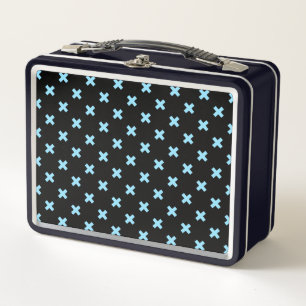 Lunch Box Bébé croix bleu coutures sur noir
