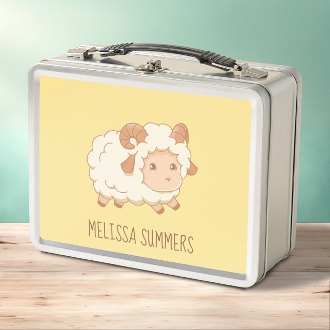 Lunch Box Bélier petit mouton sur jaune (Créateur téléchargé)
