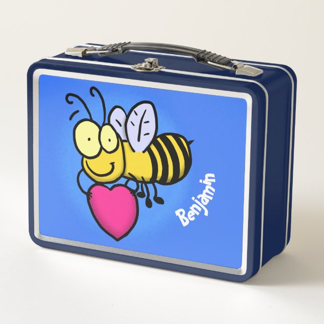 Lunch Box Belle abeille drôle avec dessin animé du coeur (Devant)