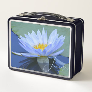 Lunch Box Belle Lys d'eau bleue pâle personnalisée