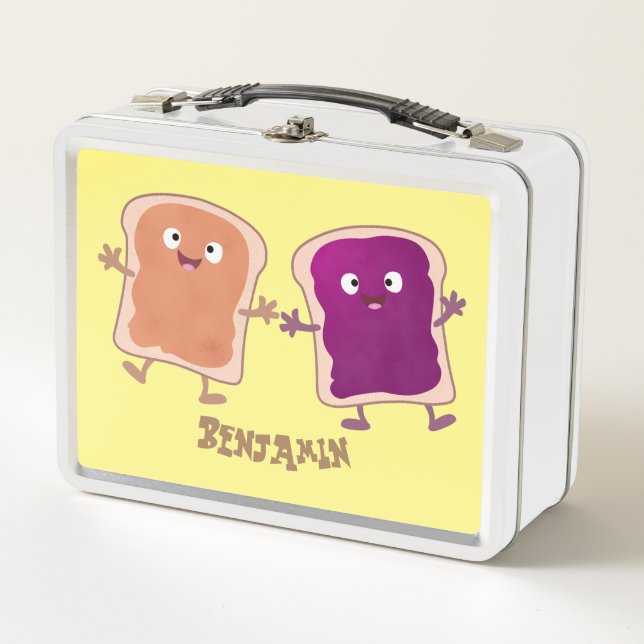 Lunch Box Beurre d'arachide mignonne et caricature sandwich  (Devant)