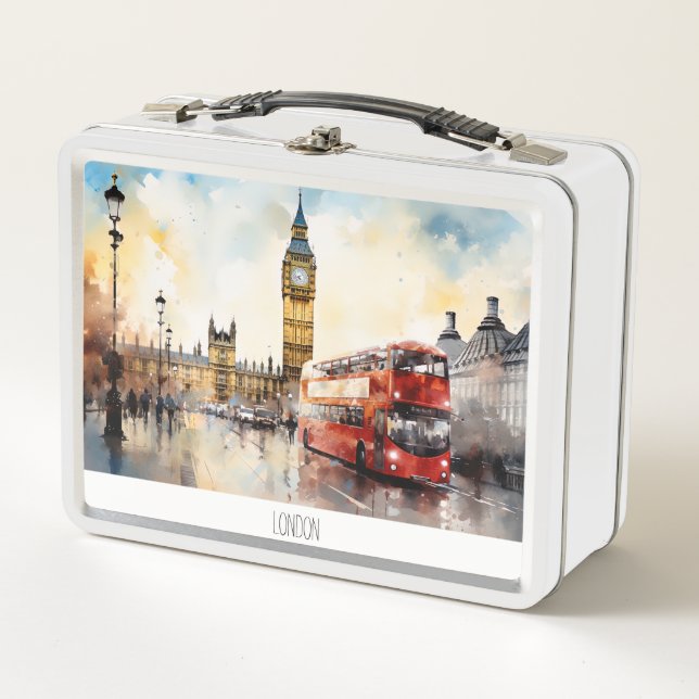 Lunch Box Big Ben et bus rouge à Londres (Devant)