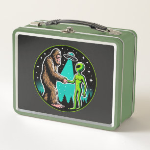 Lunch Box Bigfoot Alien Alliance - Funny Scifi Cryptid