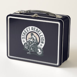 Lunch Box Biker Scorcher sur une moto