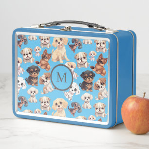 Lunch Box Bleu chien chiot mignon