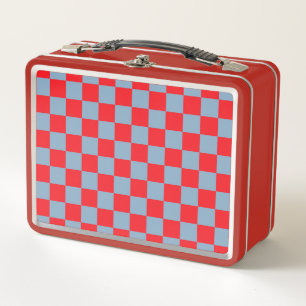 Lunch Box Bleu rouge À damiers En vichy Motif