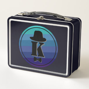 Lunch Box Blue Ombre Nom Monogramme Initial Pour Hommes