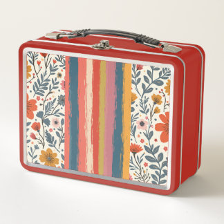Lunch Box - Blume & Streifen