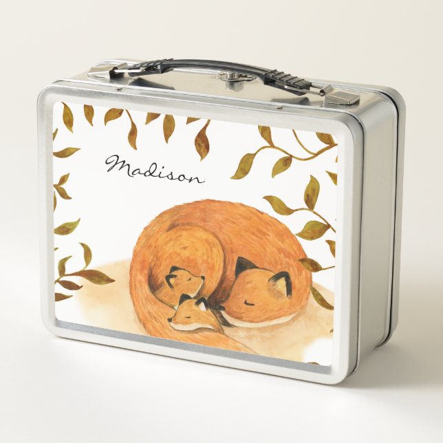 Lunch Box boisé renard de forêt Métal Lunette (Dos)