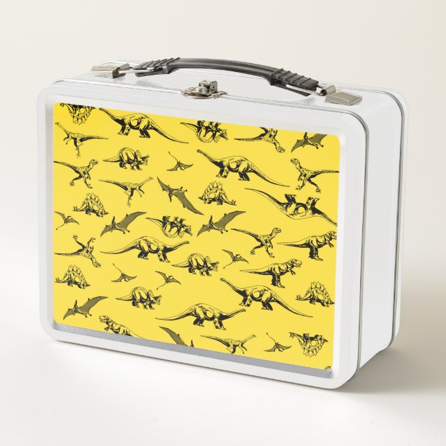 Lunch Box Boîte à déjeuner des dinosaures jaunes (Devant)