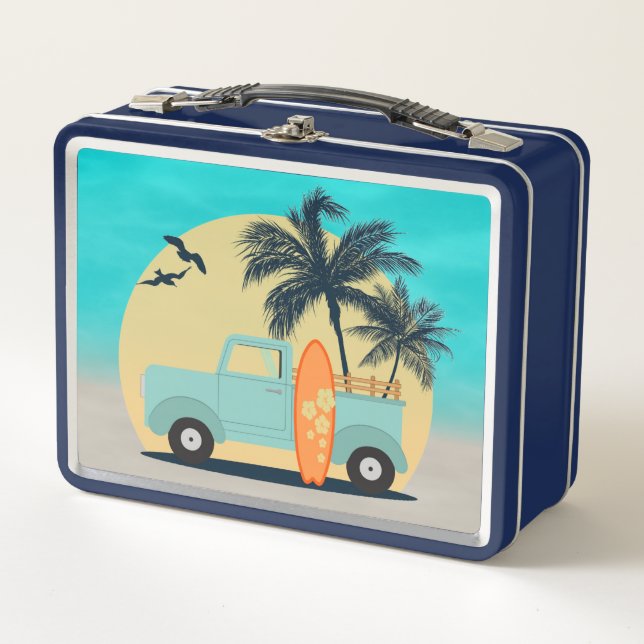 Lunch Box Boîte à déjeuner rétro surf (Devant)