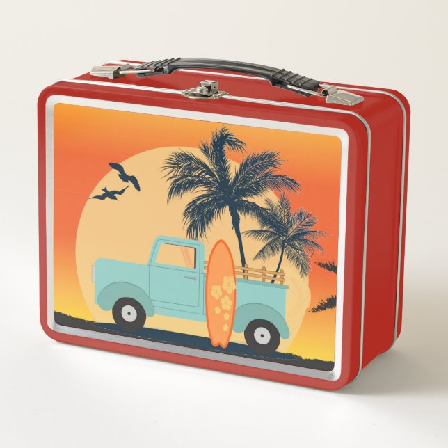 Lunch Box Boîte à déjeuner rétro surf (Devant)