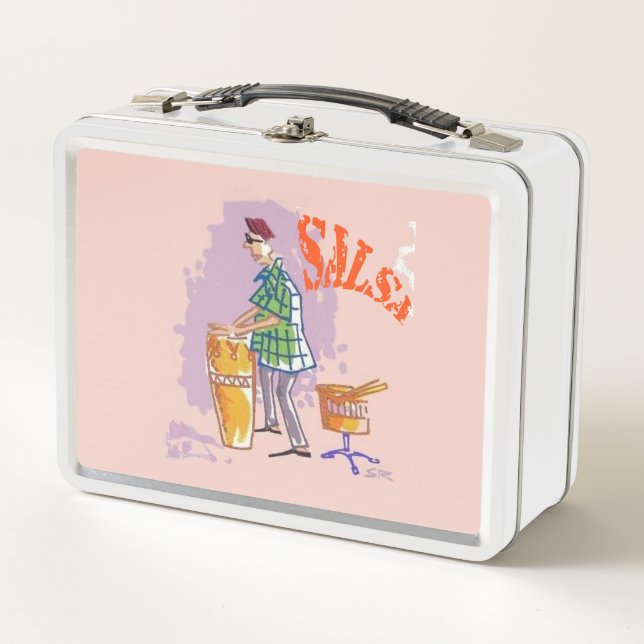Lunch Box Boite à lunch blanche pour tambour de salsa (Devant)