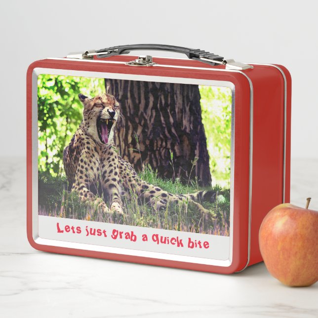 Lunch Box Boîte à lunch en métal Cheetah animal (En situation)