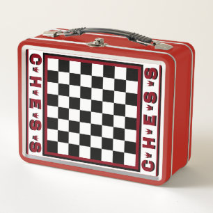 Lunch Box Boîte à lunch en métal pour tableau d'échecs porta