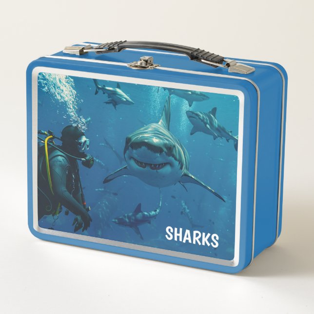 Lunch Box Boîte à lunch en métal requins (Devant)