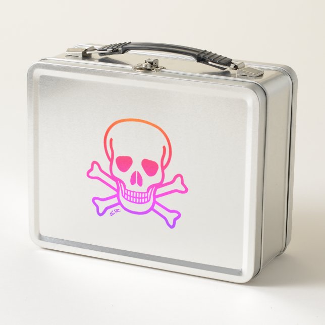 Lunch Box Boîte à lunch inox crâne néon (Devant)