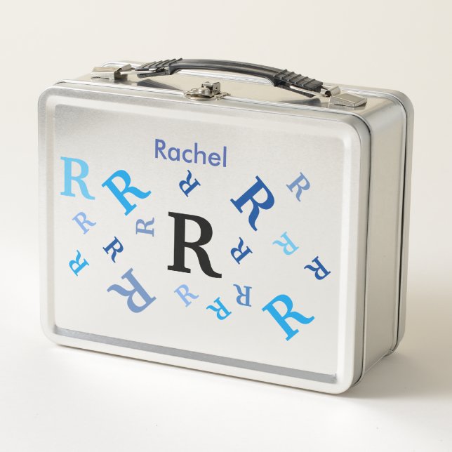 Lunch Box Boîte à lunch - Lettres mélangées en bleu (Devant)