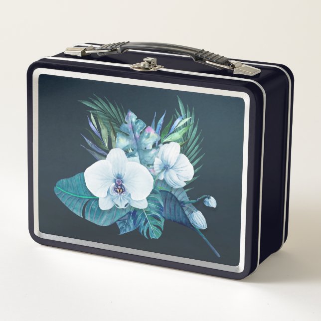 Lunch Box Boîte à lunch rétro Hawaiian Moonlit Orchids (Devant)