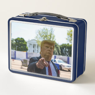 LUNCH BOX BOÎTE À SOUCHER EN MÉTAL RÉTRO DONALD TRUMP