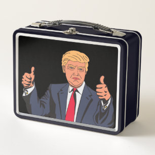 LUNCH BOX BOÎTE À SOUCHER EN MÉTAL RÉTRO DONALD TRUMP