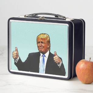 LUNCH BOX BOÎTE À SOUCHER EN MÉTAL RÉTRO DONALD TRUMP