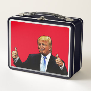 LUNCH BOX BOÎTE À SOUCHER EN MÉTAL RÉTRO DONALD TRUMP